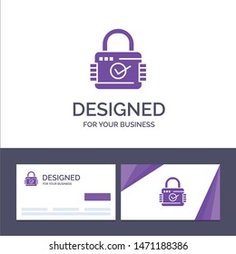 Creative Business Card and Logo template Lock, Padlock, Security, Secure Vector Illustration. Vector Icon Template background