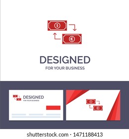 Creative Business Card and Logo template Exchange, Business, Dollar, Euro, Finance, Financial, Money Vector Illustration. Vector Icon Template background