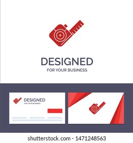 Creative Business Card and Logo template Measure, Measuring, Tape, Tool Vector Illustration. Vector Icon Template background