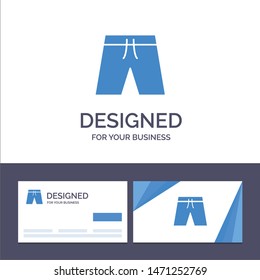Creative Business Card and Logo template Beach, Clothing, Short, Shorts Vector Illustration. Vector Icon Template background
