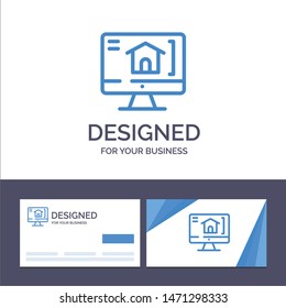 Creative Business Card and Logo template Computer, Home, House Vector Illustration. Vector Icon Template background