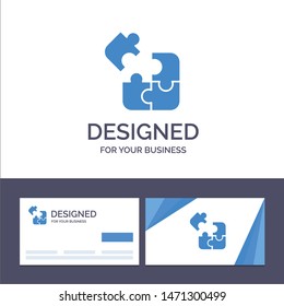 Creative Business Card and Logo template Jigsaw, Puzzle, Science, Solution Vector Illustration. Vector Icon Template background