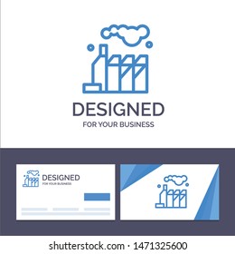 Creative Business Card and Logo template Energy, Pollution, Factory Vector Illustration. Vector Icon Template background