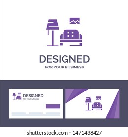 Creative Business Card and Logo template Lump, Room, Sofa, Gallery Vector Illustration. Vector Icon Template background