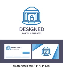 Creative Business Card and Logo template Bank, Banking, Internet, Lock, Security Vector Illustration