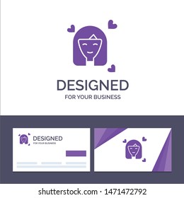 Creative Business Card and Logo template Girl, Person, Woman, Avatar, Women Vector Illustration