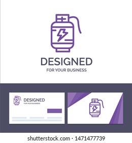 Creative Business Card and Logo template Accumulator, Battery, Power, Charge Vector Illustration