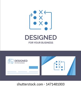 Creative Business Card and Logo template Game, Move, Strategy, Tactic, Tactical Vector Illustration
