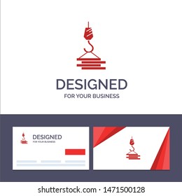 Creative Business Card and Logo template Crane, Building, Construction, Harbor, Hook Vector Illustration