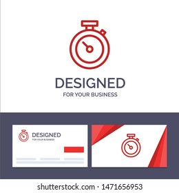 Creative Business Card and Logo template Timer, Stopwatch, Watch, Time Vector Illustration