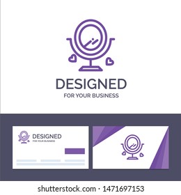 Creative Business Card and Logo template Mirror, Love, Wedding, Heard Vector Illustration
