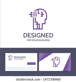 Creative Business Card and Logo template Artificial, Human, Man, Head Vector Illustration