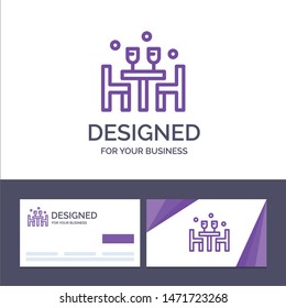 Creative Business Card and Logo template Dinner, Lunch, Romantic, Love, Valentine Vector Illustration