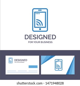 Creative Business Card and Logo template Mobile, Cell, Wifi, Service Vector Illustration