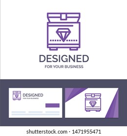 Creative Business Card and Logo template Treasure, Chest, Gaming Vector Illustration