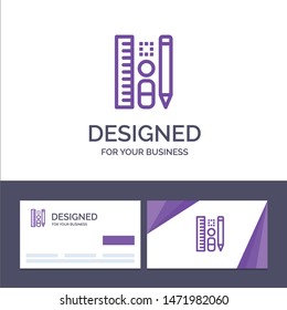 Creative Business Card and Logo template Pen, Pencil, Scale, Education Vector Illustration