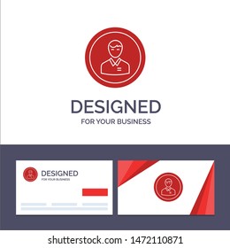 Creative Business Card and Logo template Avatar, Business, Human, Man, Person, Profile, User Vector Illustration