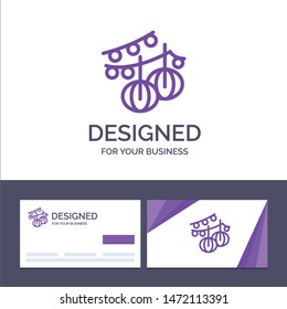 Creative Business Card and Logo template Decoration, Balls, Hanging, Lantern Vector Illustration