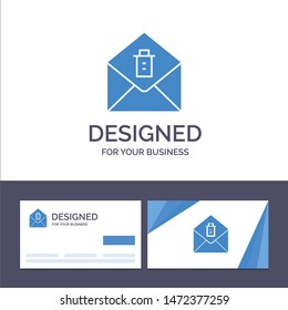 Creative Business Card and Logo template Mail, Message, Delete Vector Illustration