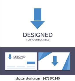 Creative Business Card and Logo template Arrow, Down, Down Arrow, Direction Vector Illustration