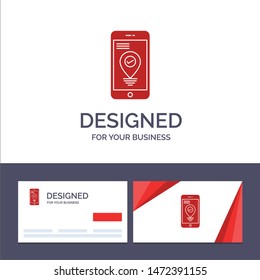 Creative Business Card and Logo template Navigation, Location, Pointer, Smartphone Vector Illustration