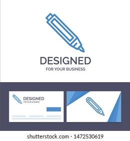 Creative Business Card and Logo template Education, Pen, Pencil Vector Illustration