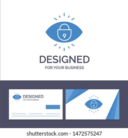 Creative Business Card and Logo template Eye, Internet, Security, Lock Vector Illustration