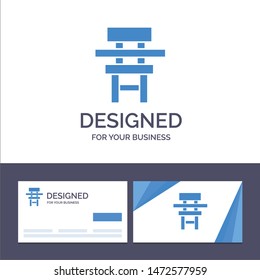 Creative Business Card and Logo template Chair, Class, Desk, Education, Furniture Vector Illustration