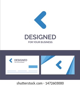 Creative Business Card and Logo template Arrow, Back, Backward, Left Vector Illustration