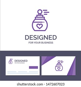 Creative Business Card and Logo template Perfume, Fragmented, Fragrant, Aroma,  Vector Illustration