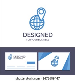 Creative Business Card and Logo template Global, Location, Map, World Vector Illustration