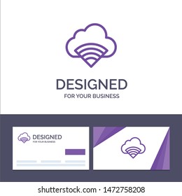 Creative Business Card and Logo template Cloud, Connection, Wifi, Signal Vector Illustration