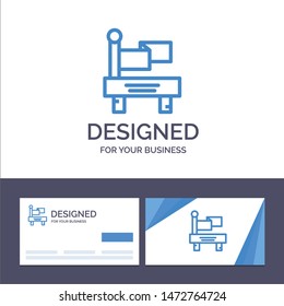 Creative Business Card and Logo template Flag, Train, Transportation Vector Illustration
