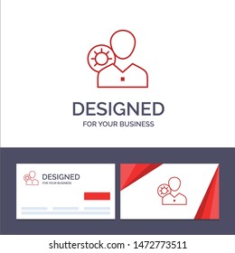 Creative Business Card and Logo template Work, Efficiency, Gear, Human, Personal, Profile, User Vector Illustration