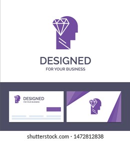 Creative Business Card and Logo template Mind, Perfection, Diamond, Head Vector Illustration