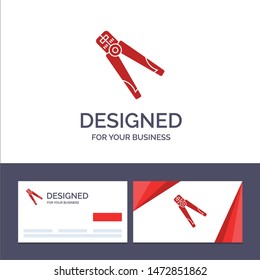 Creative Business Card and Logo template Plier, Building, Construction, Crimping, Tool, Work Vector Illustration