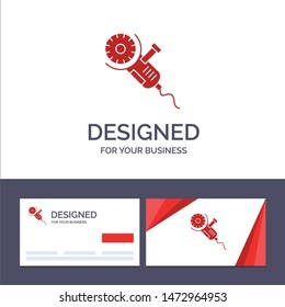 Creative Business Card and Logo template Saw, Circular Saw, Power, Tool, Blade Vector Illustration