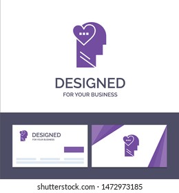 Creative Business Card and Logo template Feelings, Love, Mind, Head Vector Illustration