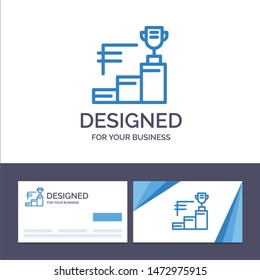 Creative Business Card and Logo template Achievements, Prize, Trophy, Trophy Cup Vector Illustration
