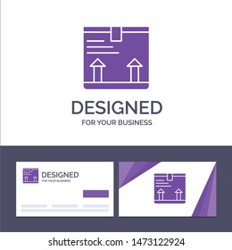 Creative Business Card and Logo template Deliver, Box, Arrow, Up Vector Illustration