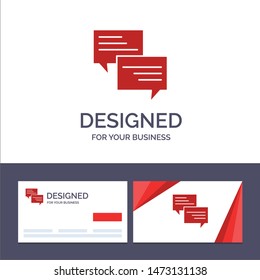 Creative Business Card and Logo template Sms, Message, Popup, Bubble, Chat Vector Illustration