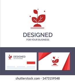 Creative Business Card and Logo template Plant, Grow, Growth, Success Vector Illustration