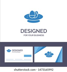 Creative Business Card and Logo template Bowl, Celebration, Easter, Egg, Nest Vector Illustration