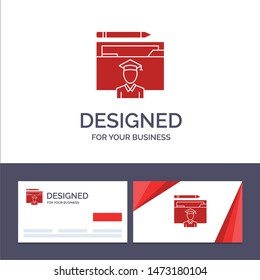 Creative Business Card and Logo template Avatar, Education, Graduate, Graduation, Scholar Vector Illustration