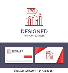 Creative Business Card and Logo template Ipo, Business, Initial, Modern, Offer, Public Vector Illustration
