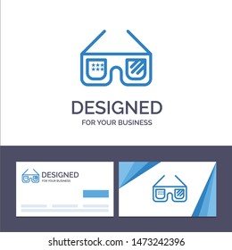 Creative Business Card and Logo template Sunglasses, Glasses, American, Usa Vector Illustration