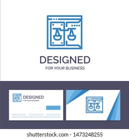 Creative Business Card and Logo template Business, Copyright, Court, Digital, Law Vector Illustration