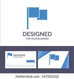 Creative Business Card and Logo template Basic, Flag, Ui Vector Illustration
