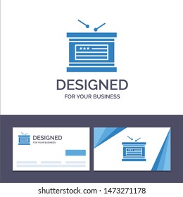 Creative Business Card and Logo template Drum, Holiday, Independence, Independence Day Vector Illustration