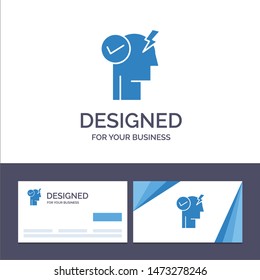 Creative Business Card and Logo template Brain, Mind, Power, Power Mode, Activate Vector Illustration